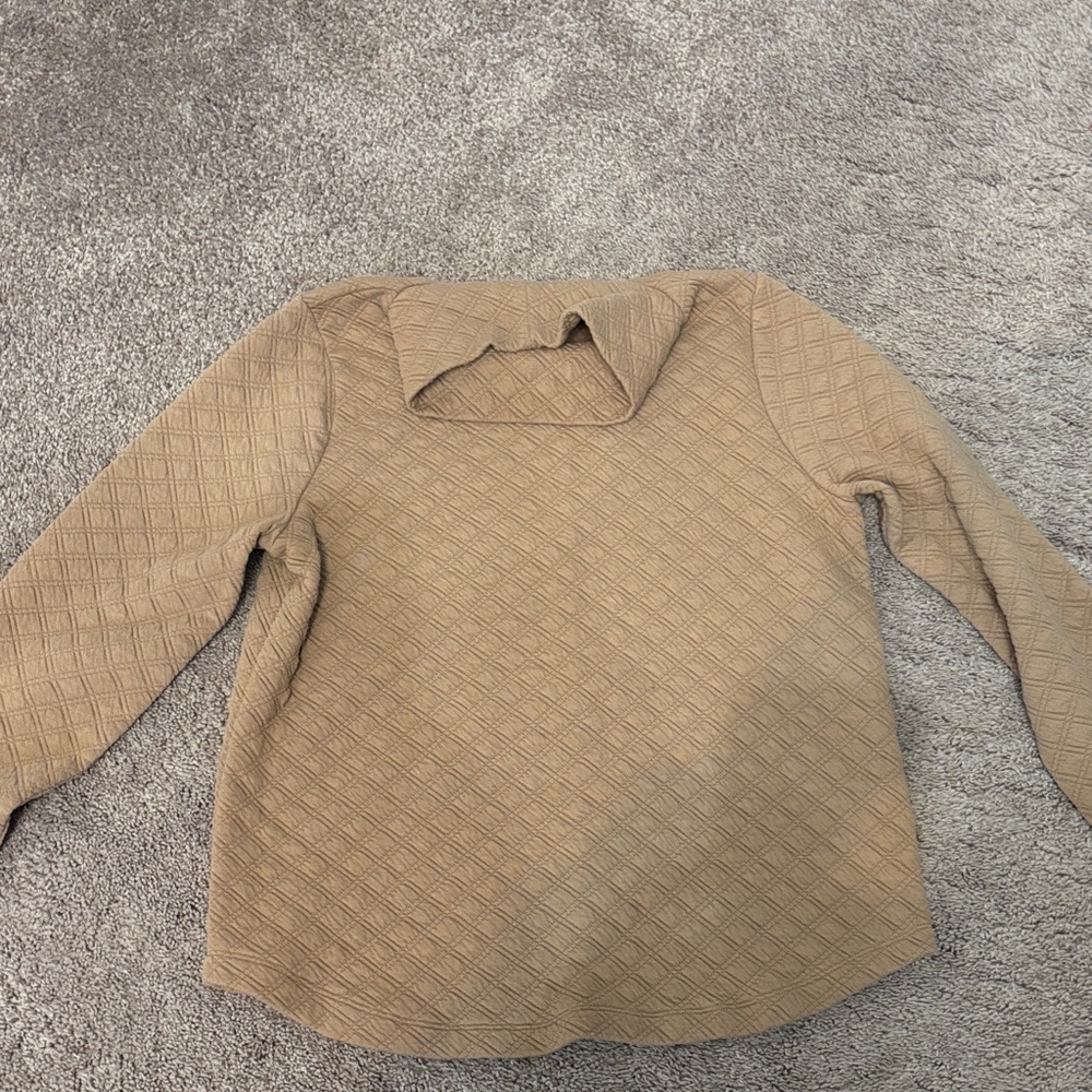 J. Crew Factory Textured Brown Long Sleeve Top